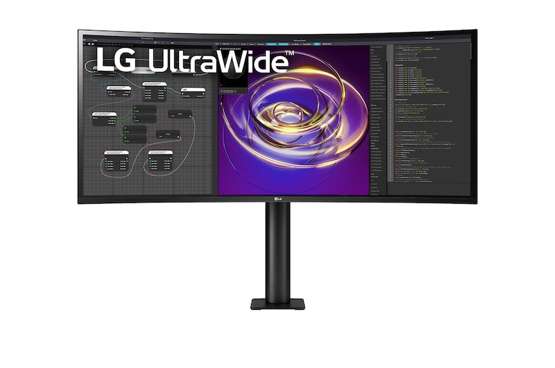 LG 34”-os, 21:9-képarányú, ívelt UltraWide™ QHD (3440 x 1440) Ergo monitor, 34WP88C-B