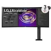 a monitor elölnézete, a kar a jobb oldalon