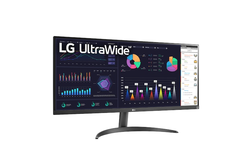 LG 34”-os UltraWide™ IPS 21:9 képarányú monitor 100 Hz-es képfrissítési sebességgel, 34WQ500-B