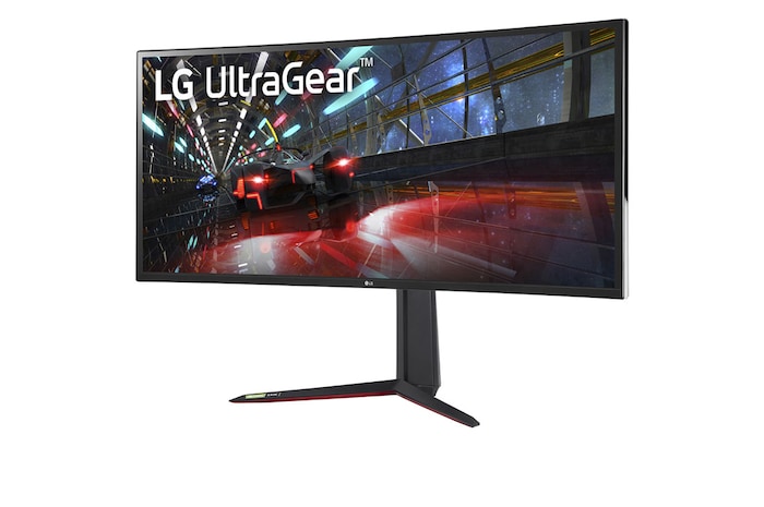LG 37,5" méretű 21:9 képarányú ívelt QHD Ultragear™ IPS gaming monitor HDR10-zel és AMD FreeSync™ (Premium Pro) technológiával, 38GN950P-B