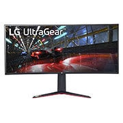 A(z) 37,5&#34; méretű 21:9 képarányú ívelt QHD Ultragear™ IPS gaming monitor HDR10-zel és AMD FreeSync™ (Premium Pro) technológiával 38GN950P-B elölnézete