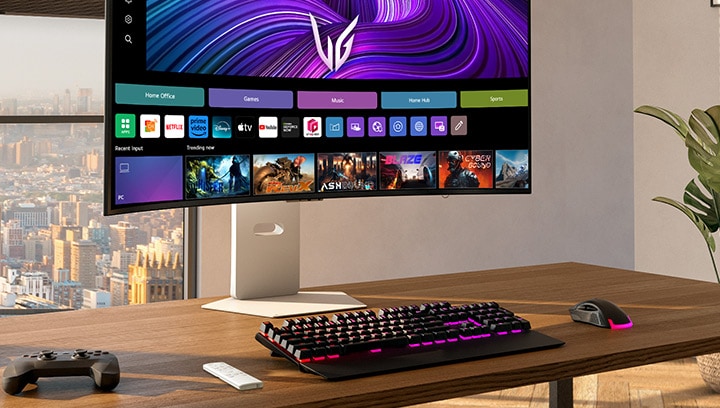 Az UltraGear 39gx90sa gaming monitor elölnézete.