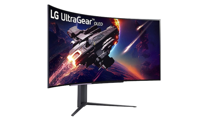 LG 45”-os UltraGear™ OLED WQHD ívelt gamer monitor 240 Hz-es képfrissítési sebességgel és 0,03 ms (GtG) válaszidővel, 45GR95QE-B