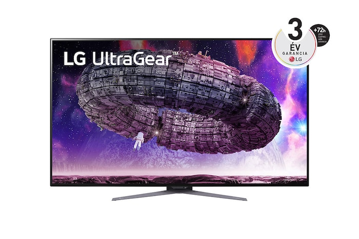 LG 47,5" méretű 4K UHD OLED UltraGear™ gaming monitor 0,1ms-os válaszidővel és NVIDIA G-Sync™ kompatibilitással, 48GQ900-B