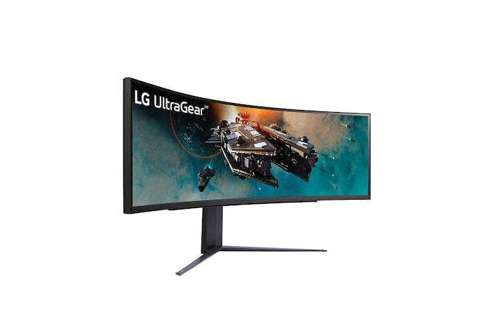 LG 49”-os UltraGear™ 32:9 képarányú, dupla QHD, ívelt gamer monitor 240 Hz-es képfrissítési sebességgel, 49GR85DC-B