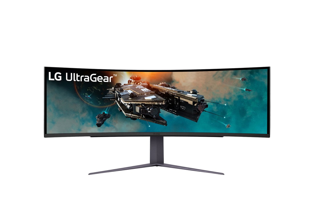 LG 49”-os UltraGear™ 32:9 képarányú, dupla QHD, ívelt gamer monitor 240 Hz-es képfrissítési sebességgel, 49GR85DC-B