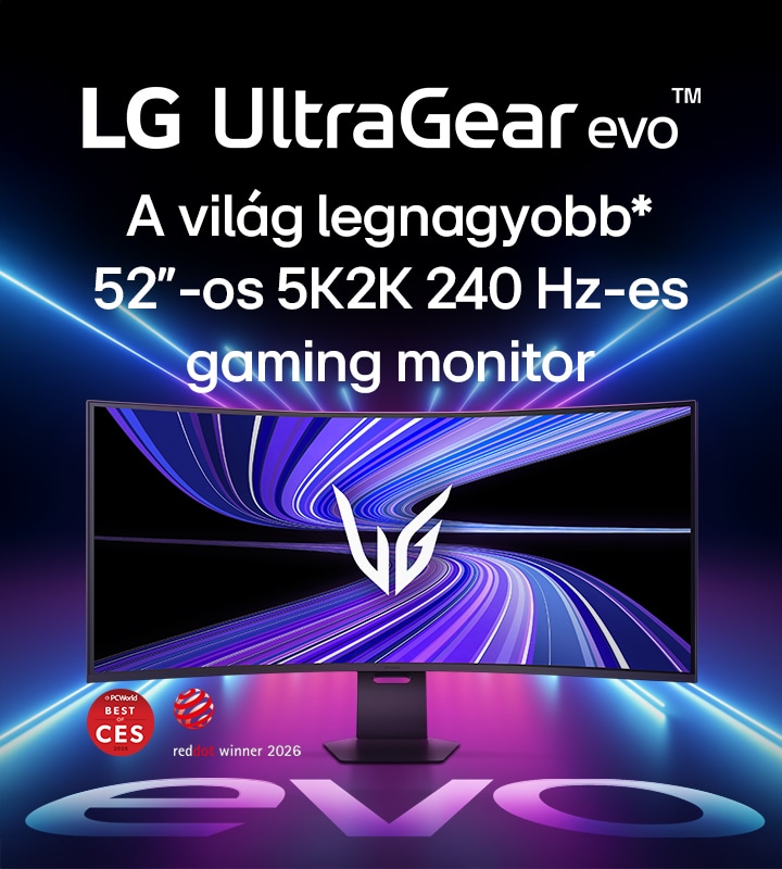 LG UltraGear evo G9 52 colos 5K2K WUHD gaming monitor 240Hz-es frissítési sebességgel (52G930B)