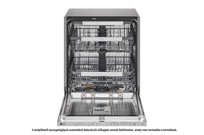 LG QuadWash™ beépíthető gőzös mosogatógép TrueSteam™ technológiával, Automatikus ajtónyitás, 14 teríték, ThinQ™ WiFi funkció, DB475TXS