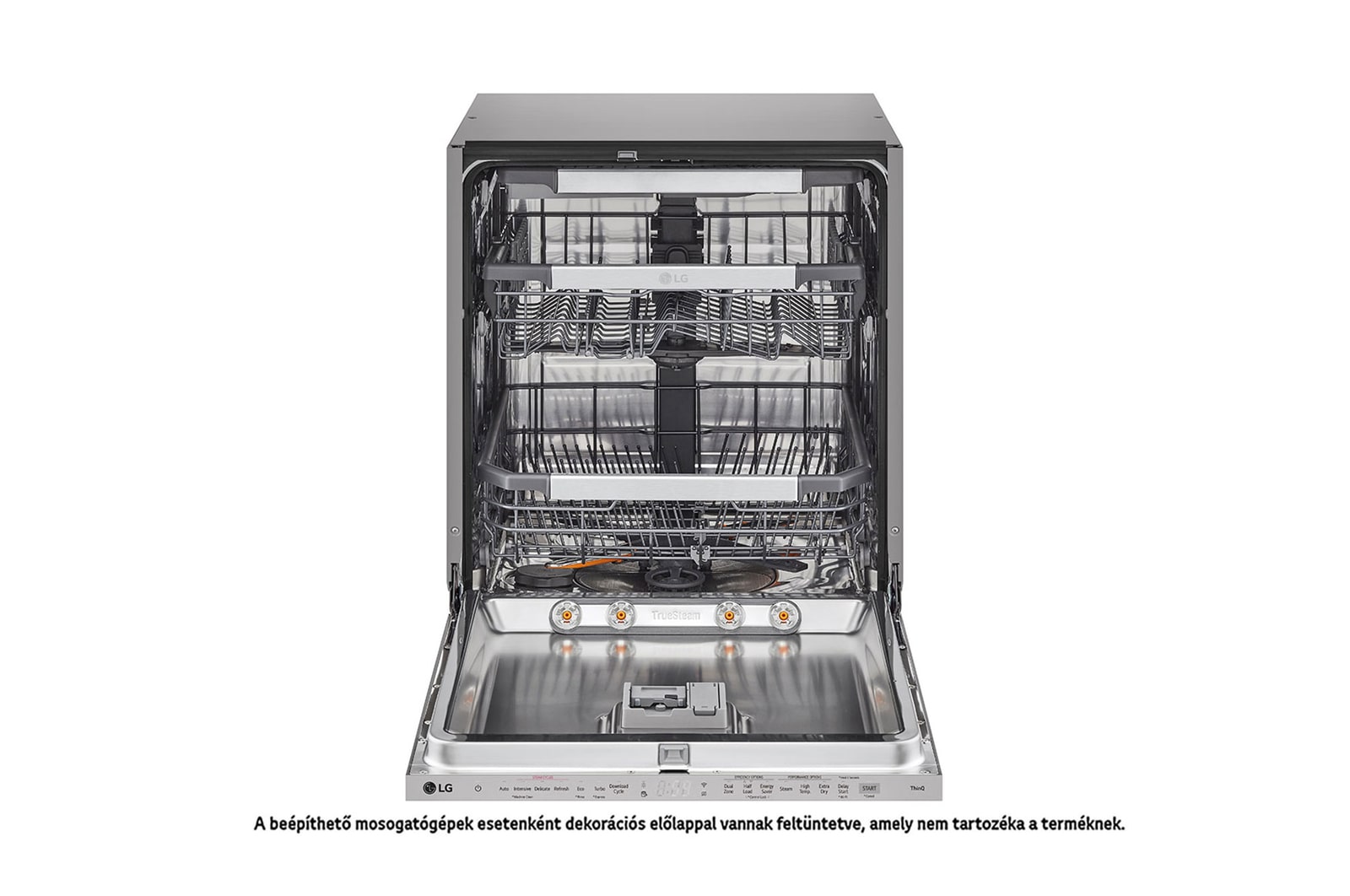 LG QuadWash™ beépíthető gőzös mosogatógép TrueSteam™ technológiával, Automatikus ajtónyitás, 14 teríték, ThinQ™ WiFi funkció, DB476TXS