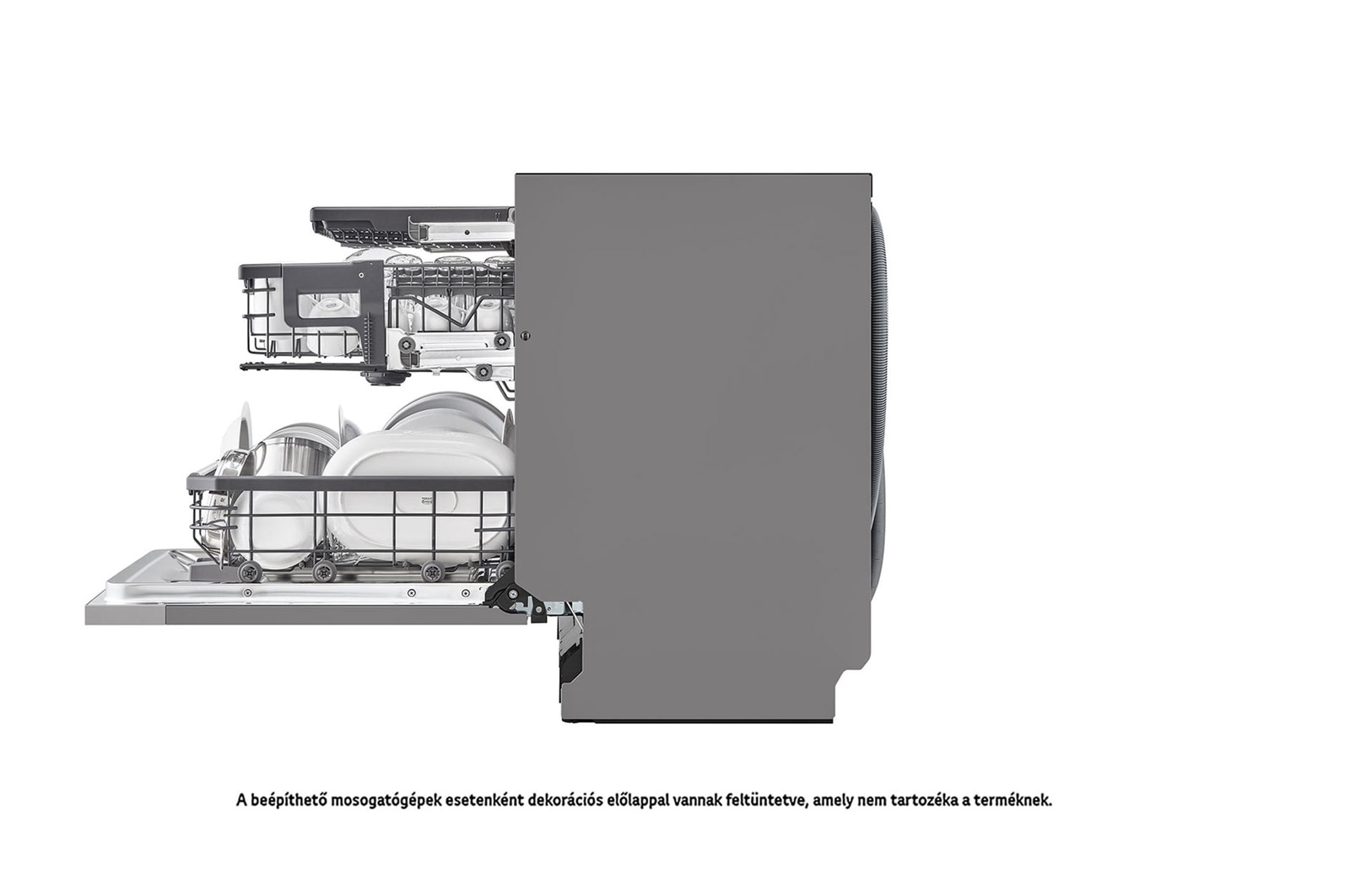 LG QuadWash™ beépíthető gőzös mosogatógép TrueSteam™ technológiával, Automatikus ajtónyitás, 14 teríték, ThinQ™ WiFi funkció, DB476TXS