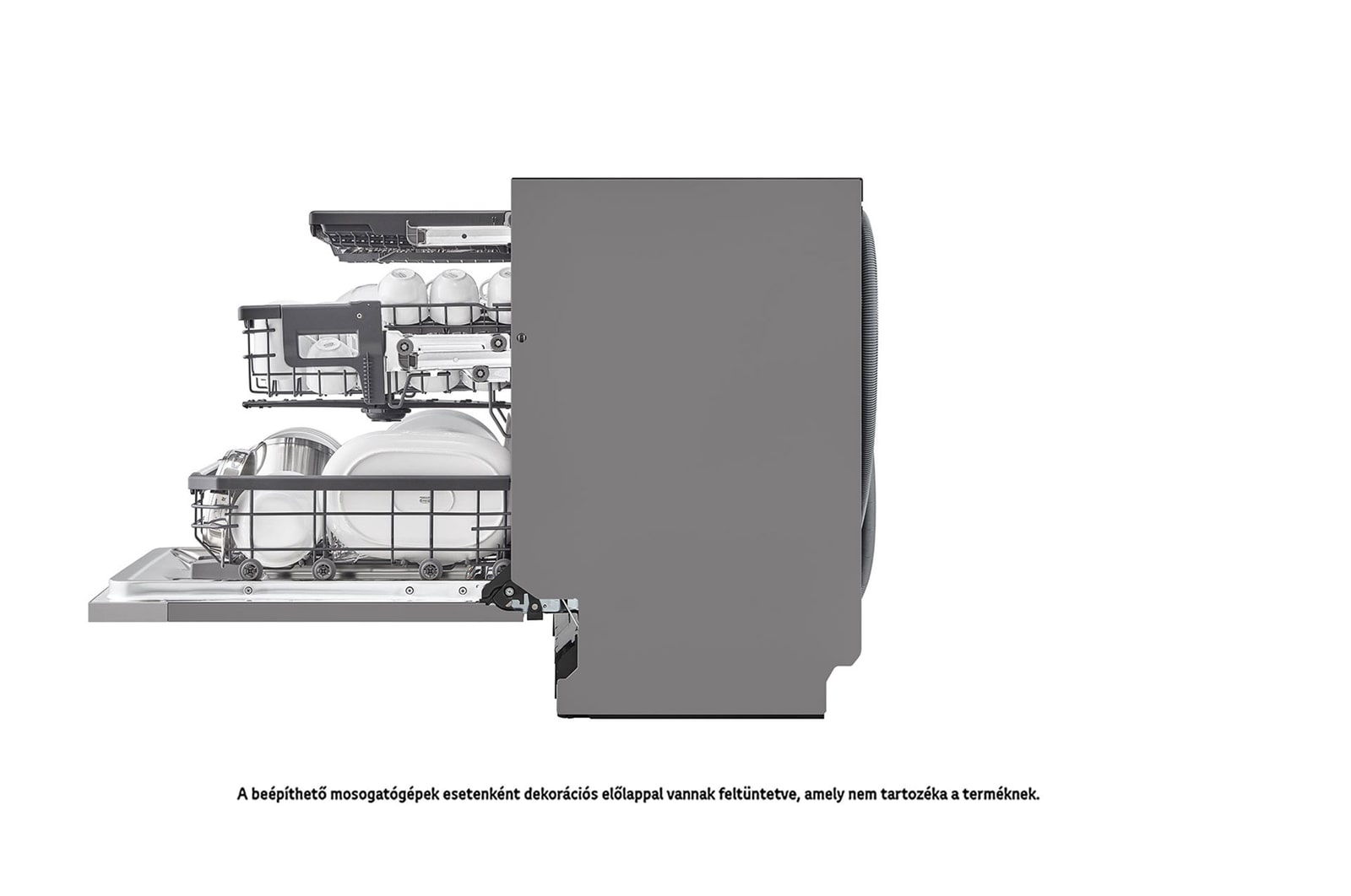 LG QuadWash™ beépíthető gőzös mosogatógép TrueSteam™ technológiával, Automatikus ajtónyitás, 14 teríték, ThinQ™ WiFi funkció, DB476TXS