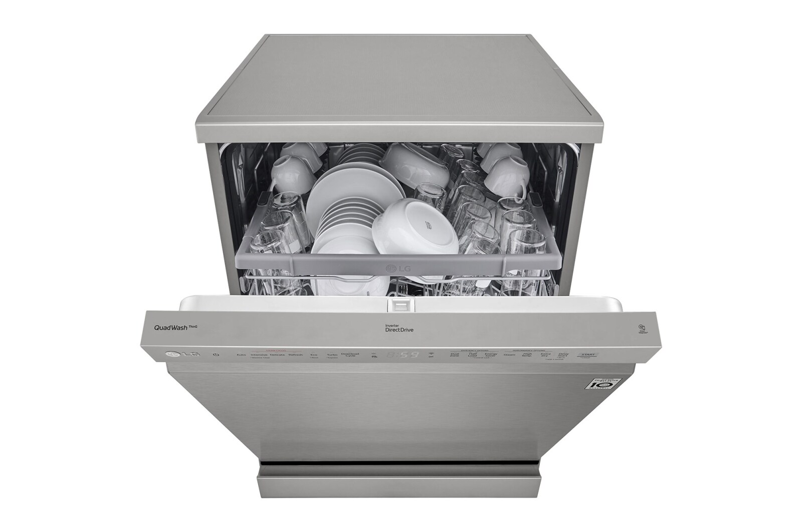 LG QuadWash™ gőzös mosogatógép TrueSteam™ technológiával, 14 teríték, ThinQ™ WiFi funkció, DF222FPS