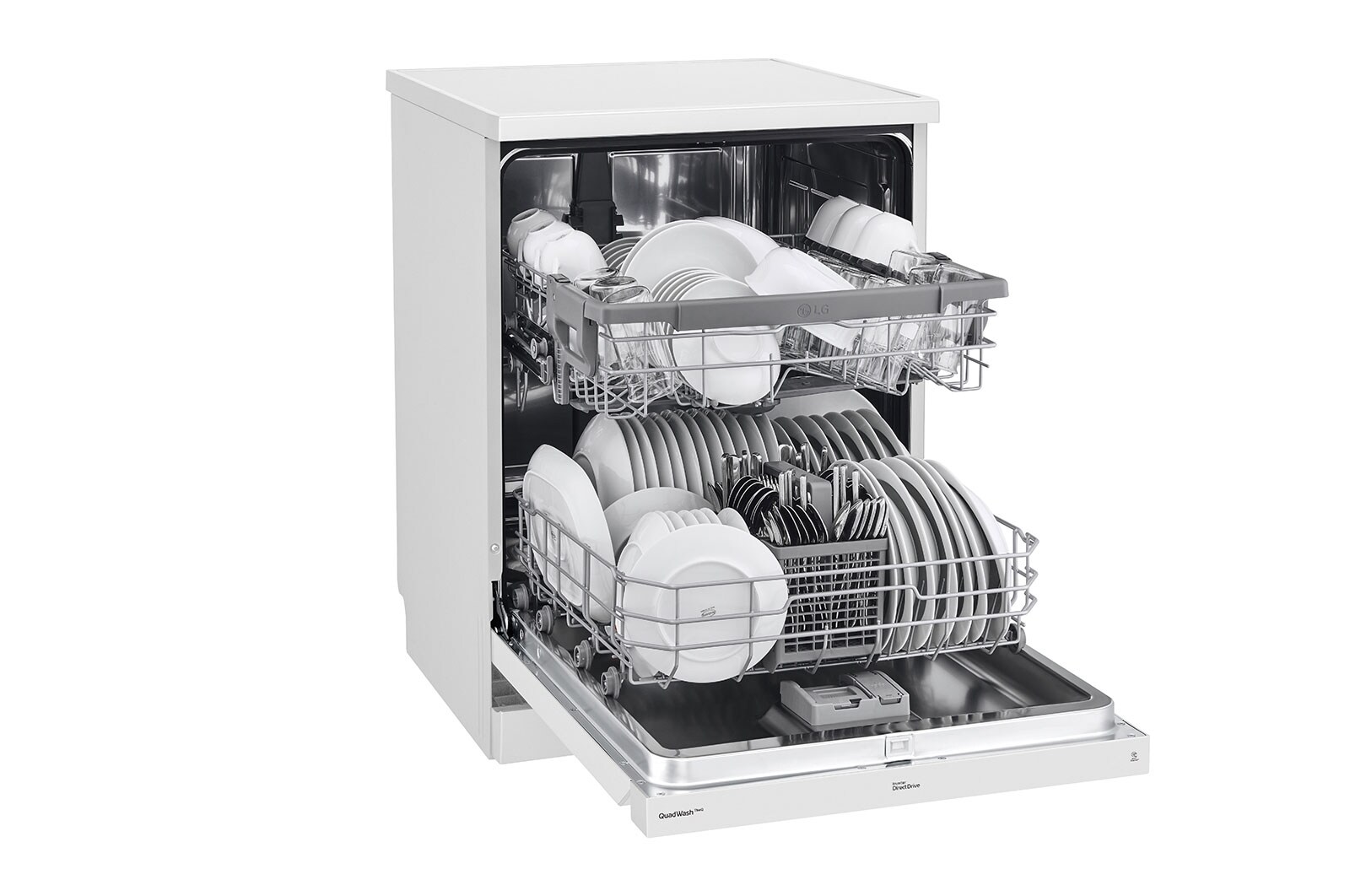 LG QuadWash™ gőzös mosogatógép TrueSteam™ technológiával, 14 teríték, ThinQ™ WiFi funkció, DF222FWS