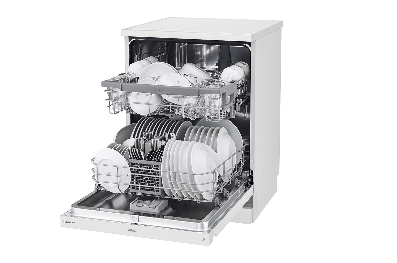 LG QuadWash™ gőzös mosogatógép TrueSteam™ technológiával, 14 teríték, ThinQ™ WiFi funkció, DF222FWS