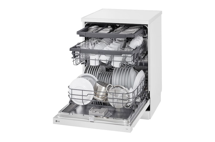 LG QuadWash™ gőzös mosogatógép TrueSteam™ technológiával, 14 teríték, ThinQ™ WiFi funkció, DF243FWS
