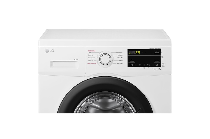 LG 6,5 kg, max. 1200 ford./perc, Gőzmosógép, Keskeny kialakítás, F2J3WS6WE