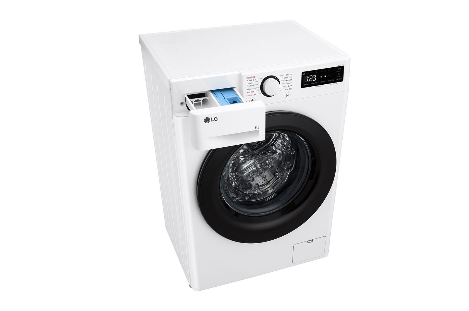 LG 8 kg, max. 1200 ford./perc, Gőzmosógép, AI DD™ technológia, Keskeny kialakítás, F2WR508SBW