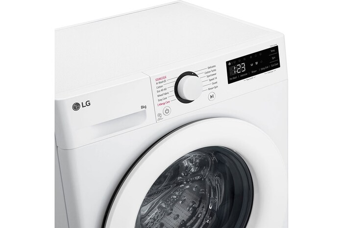 LG 8 kg, max. 1200 ford./perc, Gőzmosógép, AI DD™ technológia, Keskeny kialakítás, F2WR508SWW