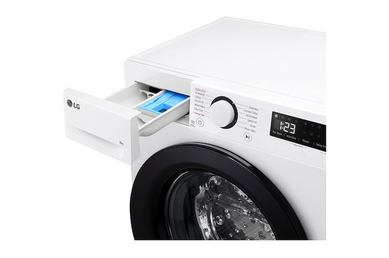 LG 9 kg, max. 1200 ford./perc, Gőzmosógép, AI DD™ technológia, Keskeny kialakítás, F2WR509SBW