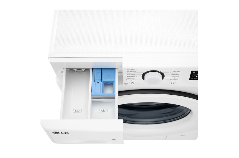 LG 9 kg, max. 1200 ford./perc, Gőzmosógép, AI DD™ technológia, Keskeny kialakítás, F2WR509SWW