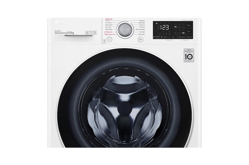 LG 8/6 kg, max. 1400 ford./perc, Gőz mosó-szárítógép, AI DD™ technológia, F4DV328S0U
