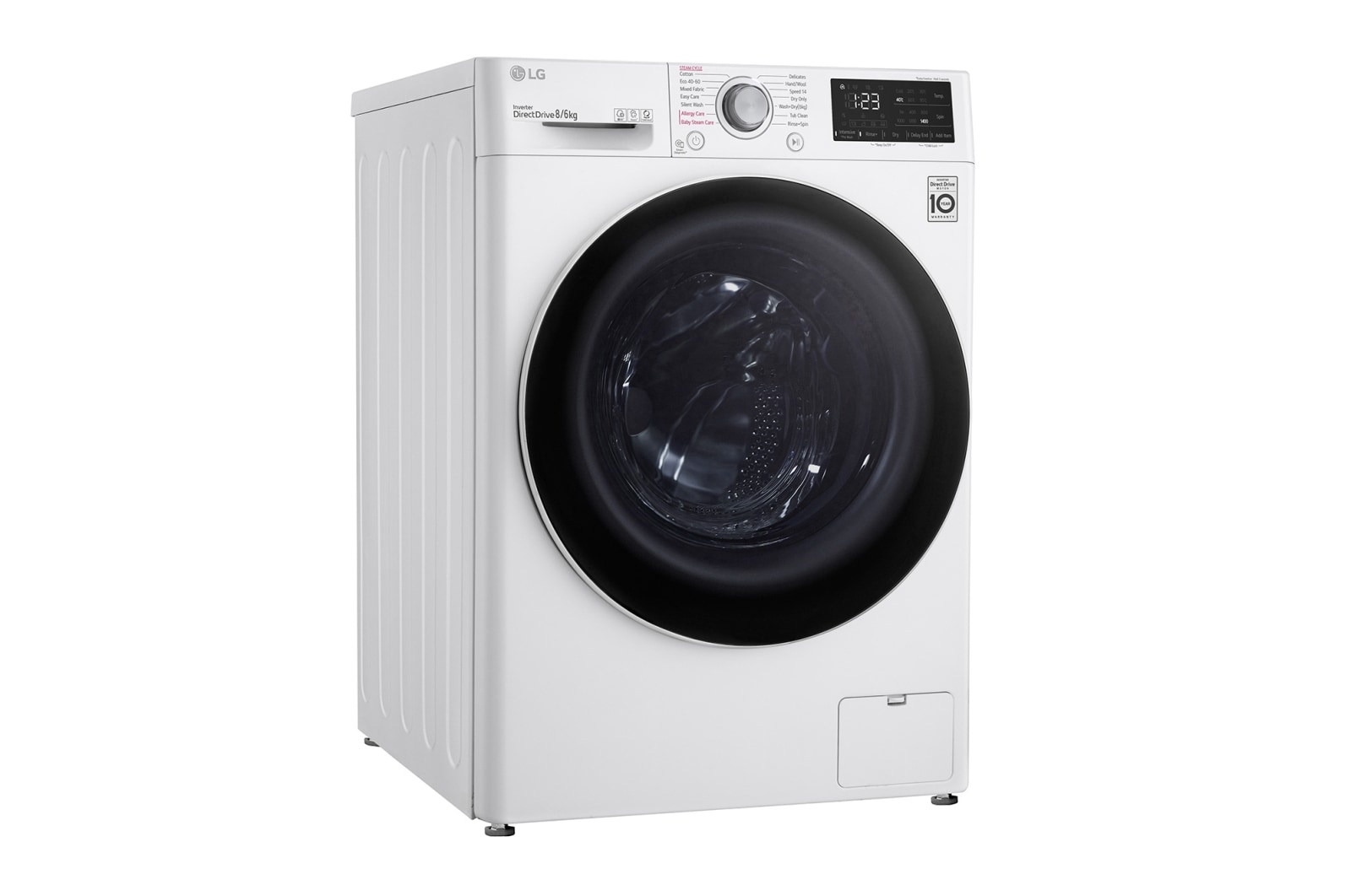 LG 8/6 kg, max. 1400 ford./perc, Gőz mosó-szárítógép, AI DD™ technológia, F4DV328S0U