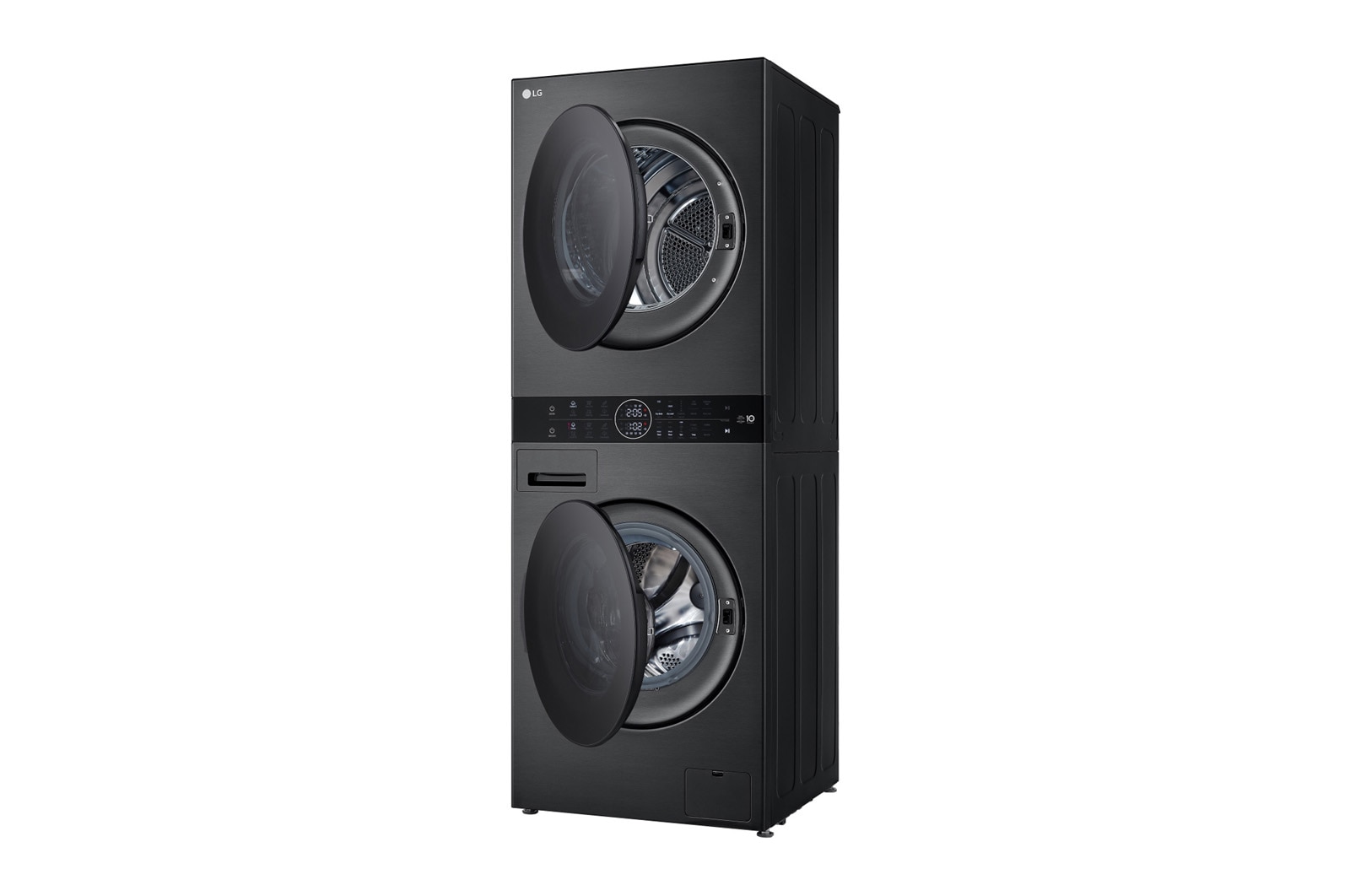 LG  WashTower™ 12/10 kg, max. 1400 ford./perc,  Steam™, TurboWash™360, Automatikus kondenzátortisztítás és ThinQ™ WiFi funkció, WT1210BBF