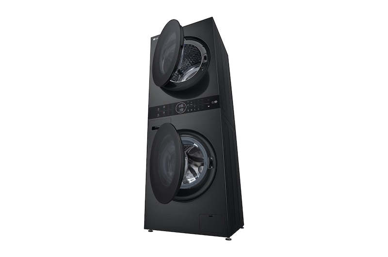 LG  WashTower™ 12/10 kg, max. 1400 ford./perc,  Steam™, TurboWash™360, Automatikus kondenzátortisztítás és ThinQ™ WiFi funkció, WT1210BBF