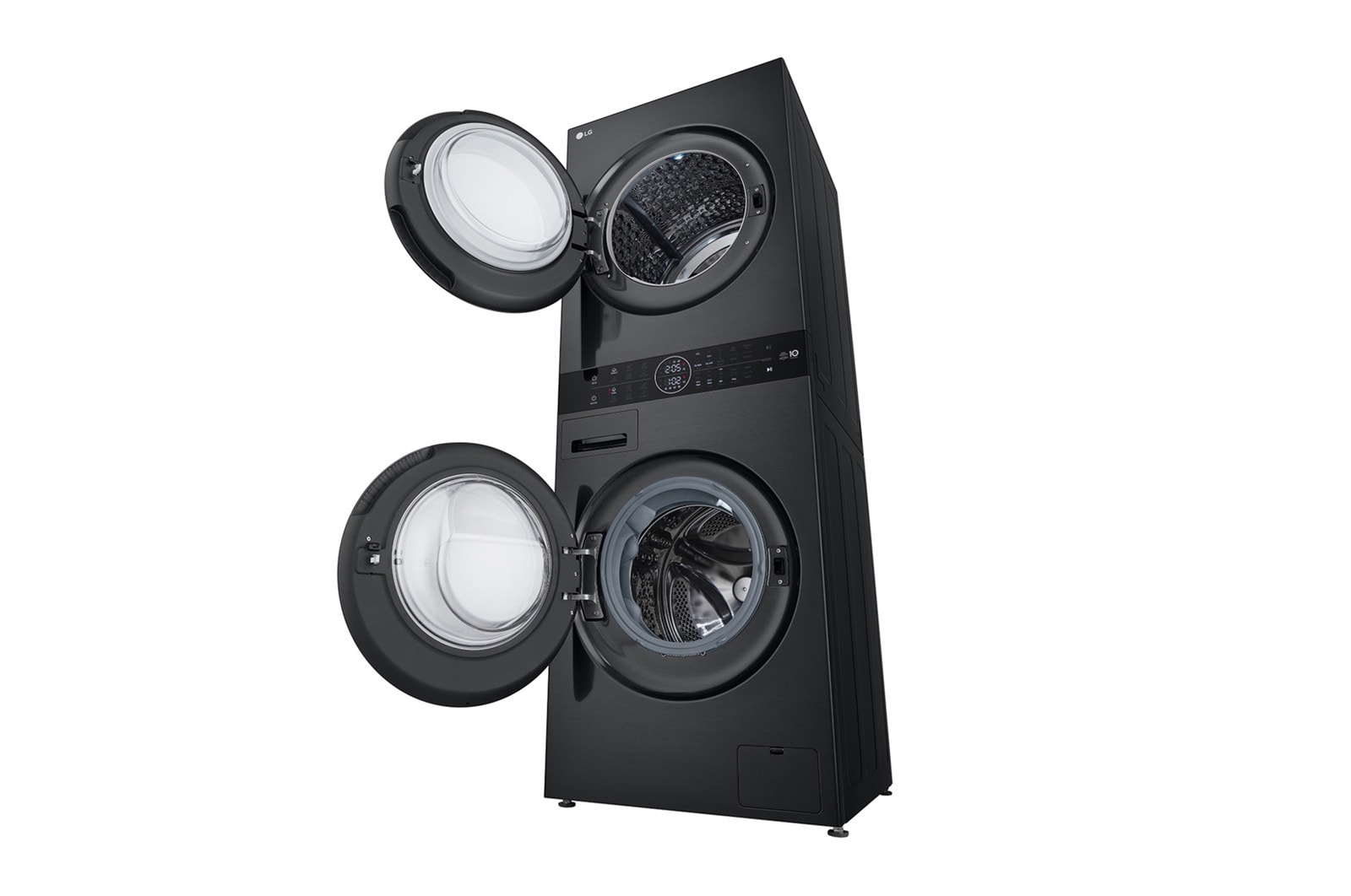LG  WashTower™ 12/10 kg, max. 1400 ford./perc,  Steam™, TurboWash™360, Automatikus kondenzátortisztítás és ThinQ™ WiFi funkció, WT1210BBF
