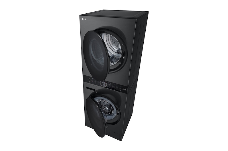 LG  WashTower™ 12/10 kg, max. 1400 ford./perc,  Steam™, TurboWash™360, Automatikus kondenzátortisztítás és ThinQ™ WiFi funkció, WT1210BBF