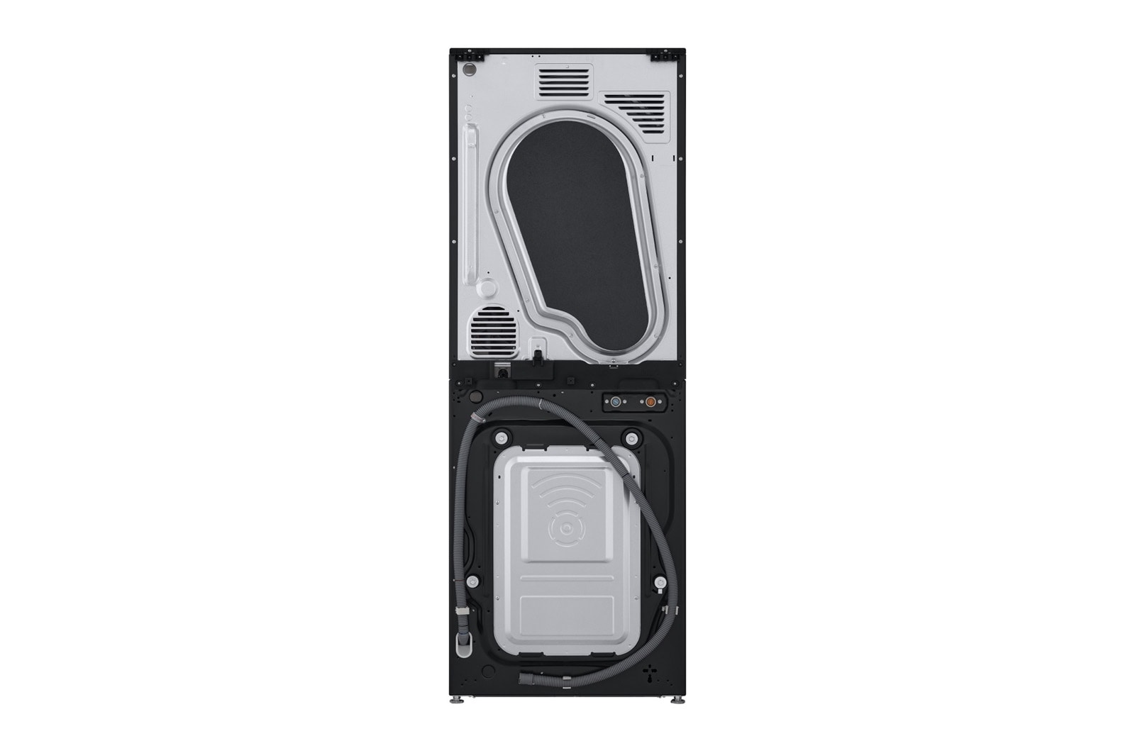 LG  WashTower™ 12/10 kg, max. 1400 ford./perc,  Steam™, TurboWash™360, Automatikus kondenzátortisztítás és ThinQ™ WiFi funkció, WT1210BBF