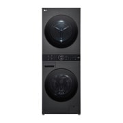 A(z) LG  WashTower™ 12/10 kg, max. 1400 ford./perc,  Steam™, TurboWash™360, Automatikus kondenzátortisztítás és ThinQ™ WiFi funkció WT1210BBF elölnézete