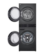 LG  WashTower™ 12/10 kg, max. 1400 ford./perc,  Steam™, TurboWash™360, Automatikus kondenzátortisztítás és ThinQ™ WiFi funkció, WT1210BBF
