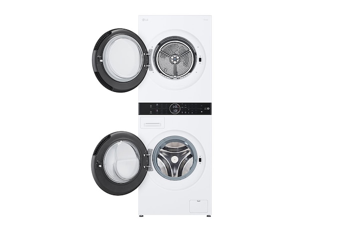 LG  WashTower™, 12/10 kg, max. 1400 ford./perc, Steam™, TurboWash™360, Automatikus kondenzátortisztítás és ThinQ™ WiFi funkció, WT1210WWF