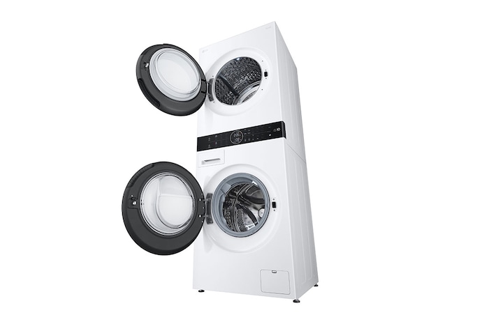 LG  WashTower™, 12/10 kg, max. 1400 ford./perc, Steam™, TurboWash™360, Automatikus kondenzátortisztítás és ThinQ™ WiFi funkció, WT1210WWF