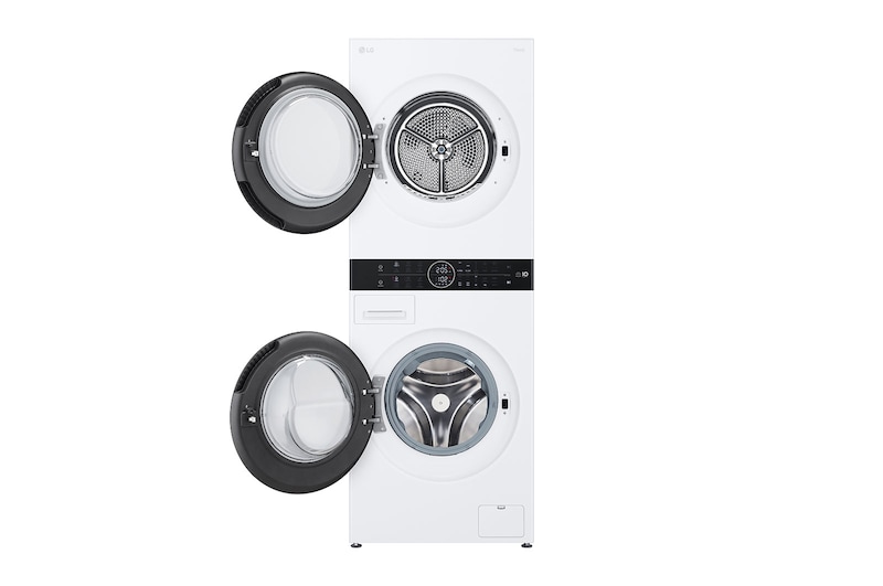 LG  WashTower™, 12/10 kg, max. 1400 ford./perc, Steam™, TurboWash™360, Automatikus kondenzátortisztítás és ThinQ™ WiFi funkció, WT1210WWF