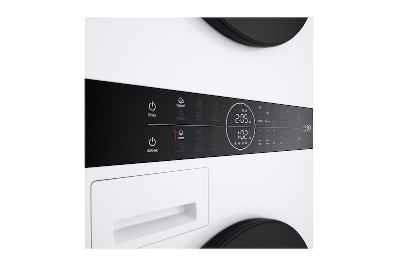 LG  WashTower™, 12/10 kg, max. 1400 ford./perc, Steam™, TurboWash™360, Automatikus kondenzátortisztítás és ThinQ™ WiFi funkció, WT1210WWF