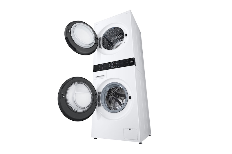 LG  WashTower™, 12/10 kg, max. 1400 ford./perc, Steam™, TurboWash™360, Automatikus kondenzátortisztítás és ThinQ™ WiFi funkció, WT1210WWF