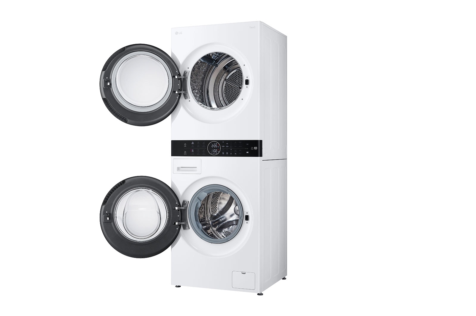 LG  WashTower™, 12/10 kg, max. 1400 ford./perc, Steam™, TurboWash™360, Automatikus kondenzátortisztítás és ThinQ™ WiFi funkció, WT1210WWF