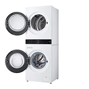 LG  WashTower™, 12/10 kg, max. 1400 ford./perc, Steam™, TurboWash™360, Automatikus kondenzátortisztítás és ThinQ™ WiFi funkció, WT1210WWF