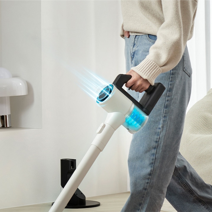 A folyamatos légáramlás megakadályozza a por felhalmozódását a szűrőkben, így megőrzi a szívóerőt