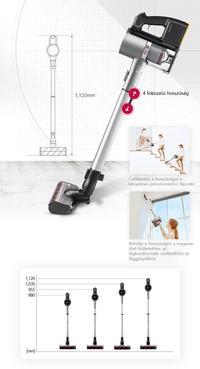 Teleszkópos porszívócső a kényelmes porszívózáshoz