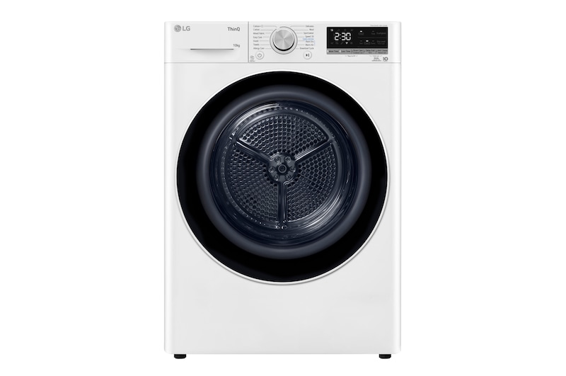LG 10 kg, Eco Hybrid™ DUAL Inverter Hőszivattyús szárítógép, Automatikus kondenzátortisztítás és ThinQ™ WiFi funkció, RH10V9AV4W