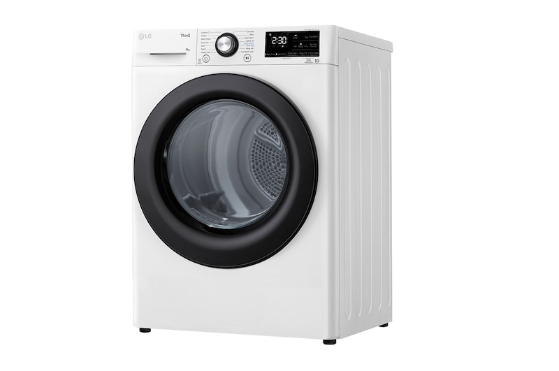 LG 8 kg, Eco Hybrid™ DUAL Inverter Hőszivattyús szárítógép, Automatikus kondenzátortisztítás és ThinQ™ WiFi funkció, RH80V3AVBN