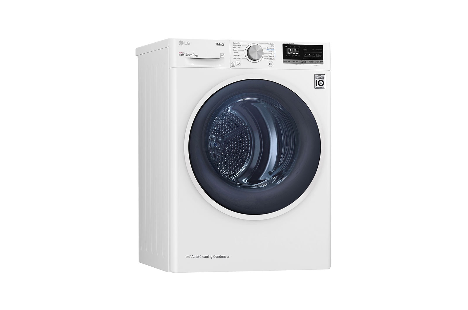 LG 9 kg, Eco Hybrid™ DUAL Inverter Hőszivattyús szárítógép, Automatikus kondenzátortisztítás és ThinQ™ WiFi funkcióval, RH90V5AV6Q