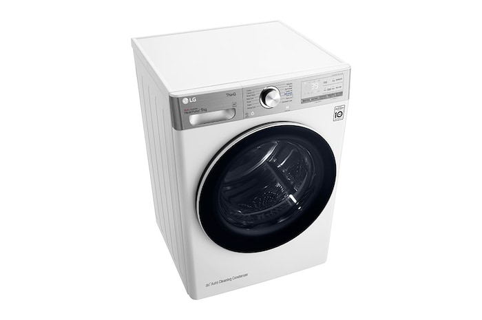 LG 9 kg, Eco Hybrid™ DUAL Inverter Hőszivattyús szárítógép, Automatikus kondenzátortisztítás és ThinQ™ WiFi funkcióval, RH90V9AV2QR