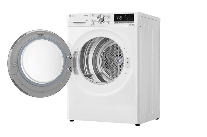 LG 9 kg, Eco Hybrid™ DUAL Inverter Hőszivattyús szárítógép, Automatikus kondenzátortisztítás és ThinQ™ WiFi funkció, RH90V9AV3N