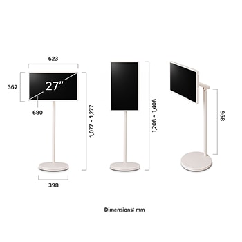 LG 27 colos,  LG StanbyME 2 kompakt, hordozható érintésvezérlésű okoskészülék, 27LX6TDGA