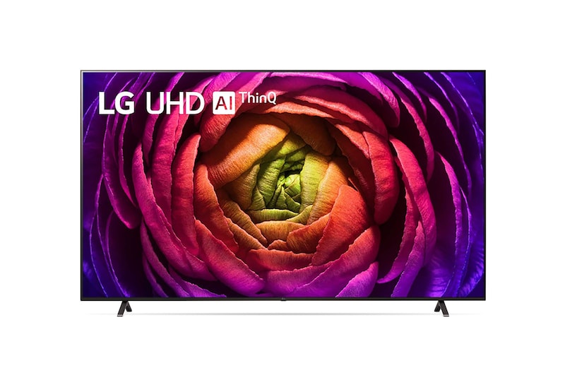 Front view of LG UHD UR76 86 colos, 4K Smart TV, 2023 86UR76003LC