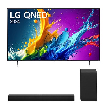 55 colos LG QNED80 4K Smart TV 2024 + S40T 2.1 csatornás hangprojektor TV-hez